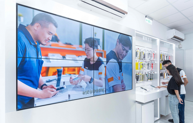 創利空間整合高品質顯示器取代傳統海報，並透過雲端數位內容公播管理系統，可輕鬆管理派送廣告訊息，實踐智慧無紙化新零售概念門市