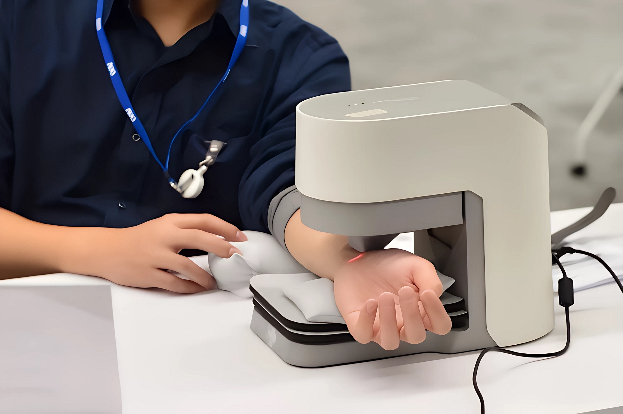 金世豪耘康中醫數位化檢測解決方案之脈象檢測系統採用高靈敏多點式壓力感測器，可真實還原「寸、關、尺」三部脈象量測結果