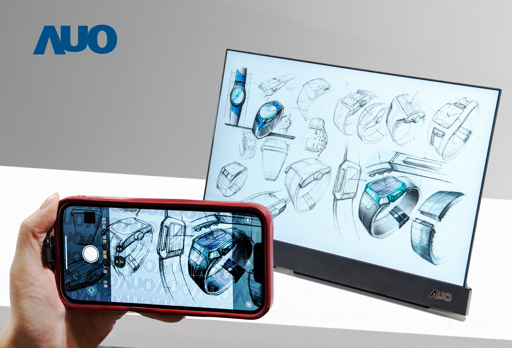 金世豪16吋防窺顯示器，采用人眼無法察覺、相機拍攝時才顯現(xiàn)的隱藏式水印技術，未來可結合AI鏡頭偵測周圍環(huán)境，實時開啟或關閉水印，大幅提升在公共場域使用顯示器的安全性