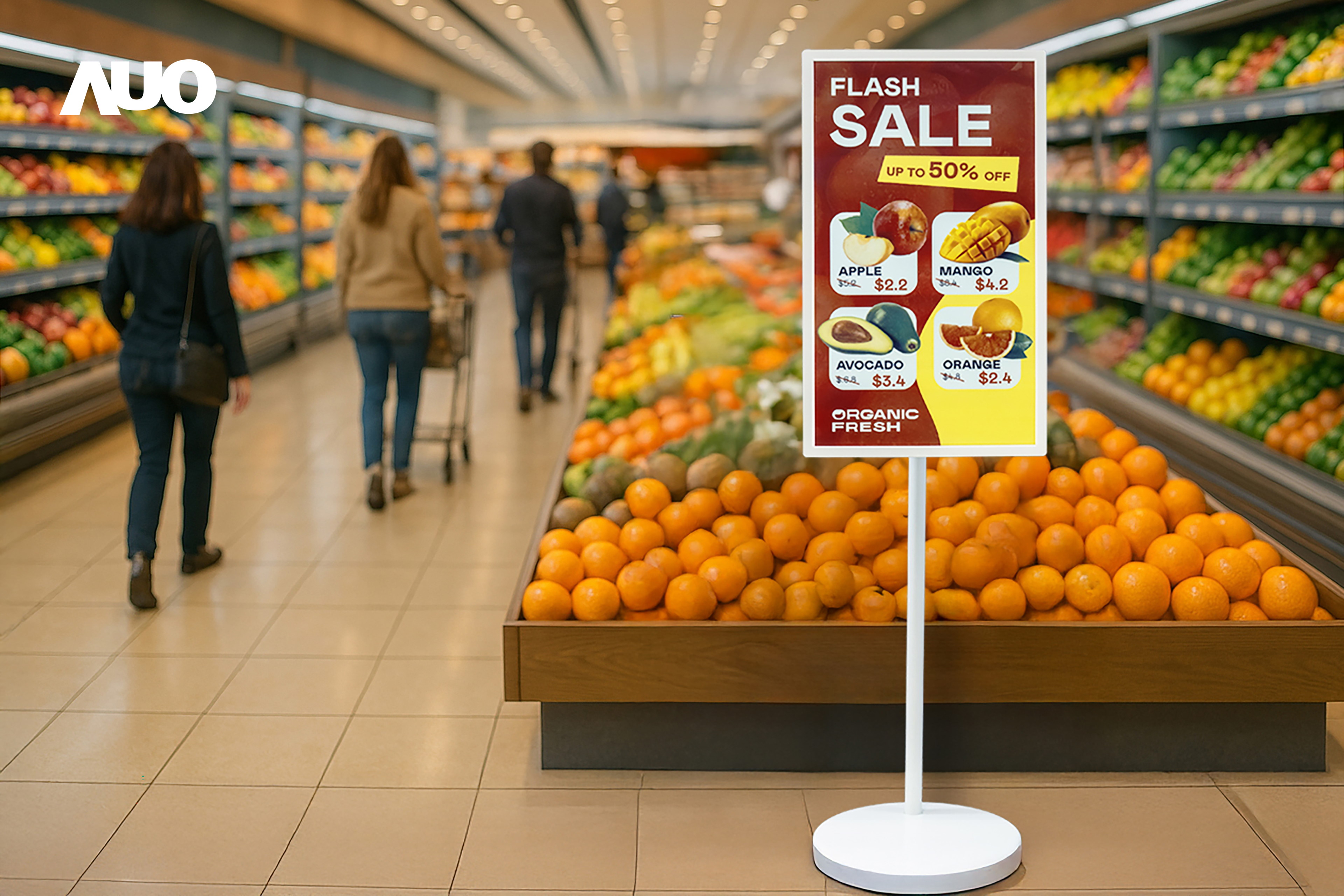 達擎首亮相低功耗、全彩的〝aecoPost電子紙解決方案〞，僅在更新畫面時需要微量的電力驅動，無需布建電線的便捷設計，使其可靈活應用、隨意置放，并可透過云端或行動裝置app，輕松管理及排程廣告內容，晉升店頭營銷利器。