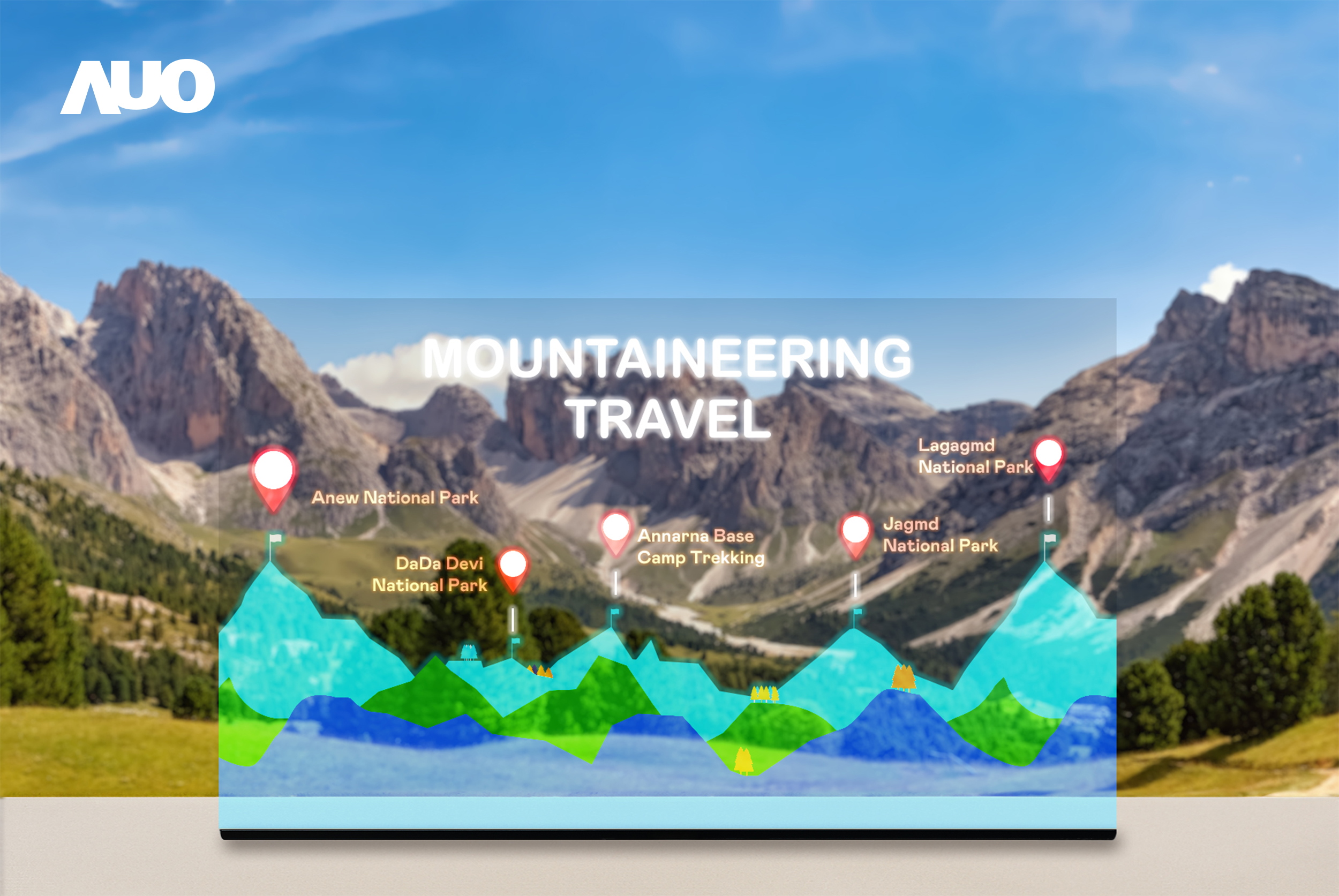 金世豪展示全球單片尺寸最大(*)42吋透明Micro LED顯示器拼接而成的〝64吋透明Micro LED顯示器〞，具備高透明度、1,000 nits高亮度、廣色域、采用三邊無邊框的無縫拼接等多重特色，呈現超高清、細膩畫質而不遮擋后方視覺，滿足層峰需求，可廣泛運用于零售、藝術展覽或商業空間等場域